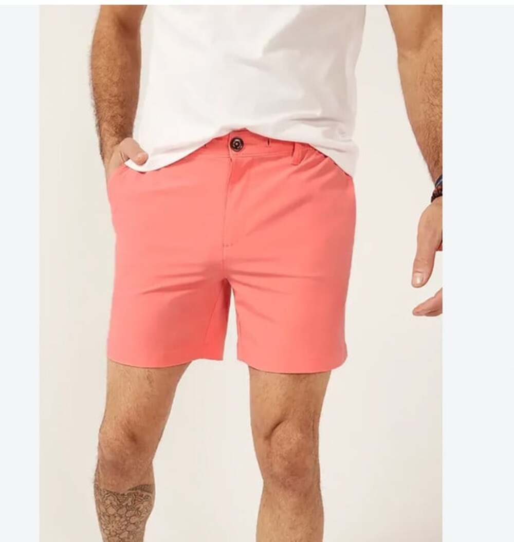 Chubbies Everywhere Chino Shorts Mens 2XL Pink Elastic Waist Drawstring Casual
